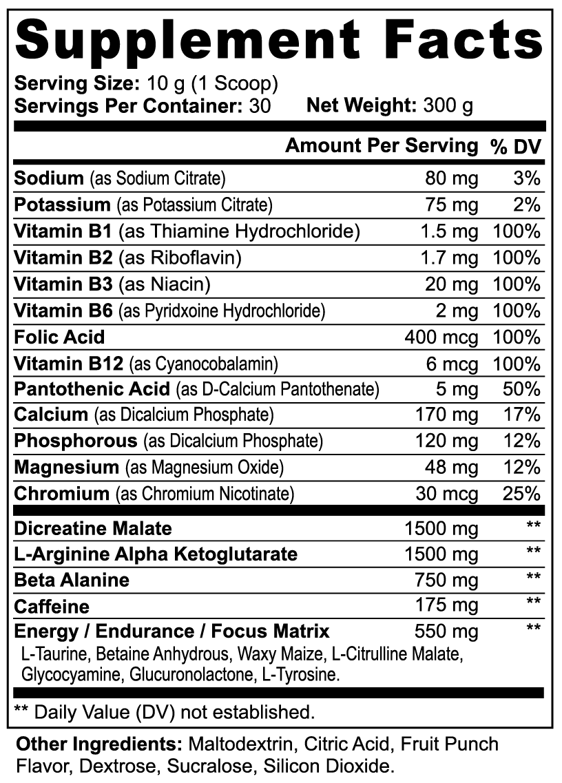 Peak Output Pre-Workout (Fruit Punch)