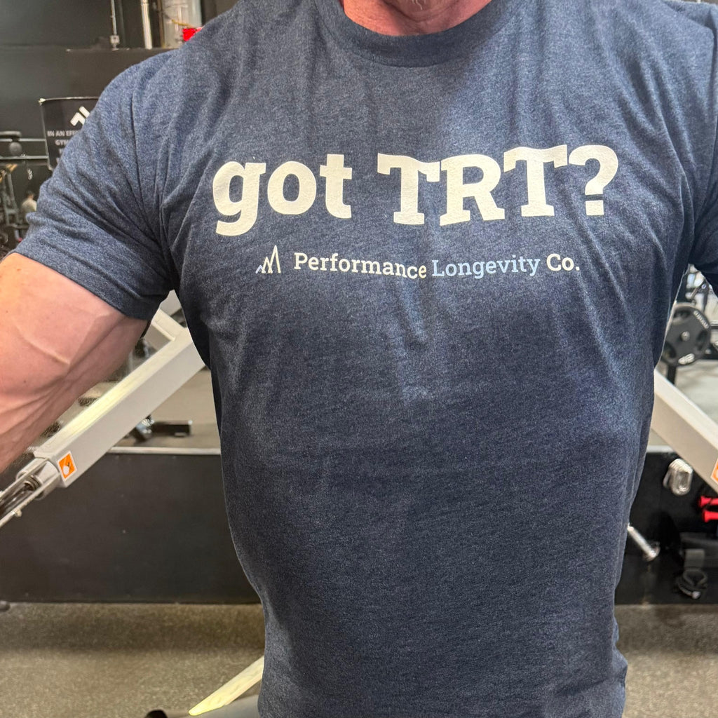 got TRT? tee, midnight navy, print detail